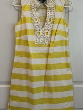Sail to Sable STS Yellow White Stripe Dress Size Small